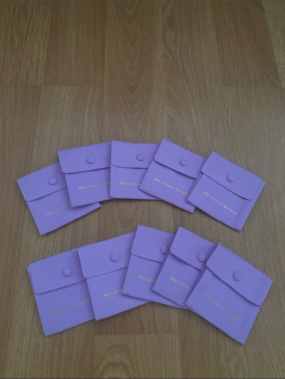 Melinda Maria Lilac Suede Jewelry Pouches - Set of 10